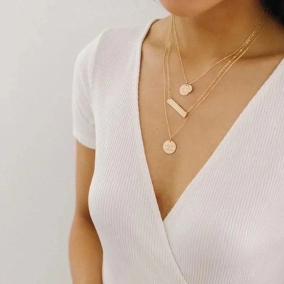 Mind over Matter Gold Round Disc Charm Necklace - Picture 5 of 11